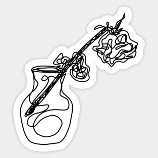 Dead Dried Flower Line Drawing Sticker